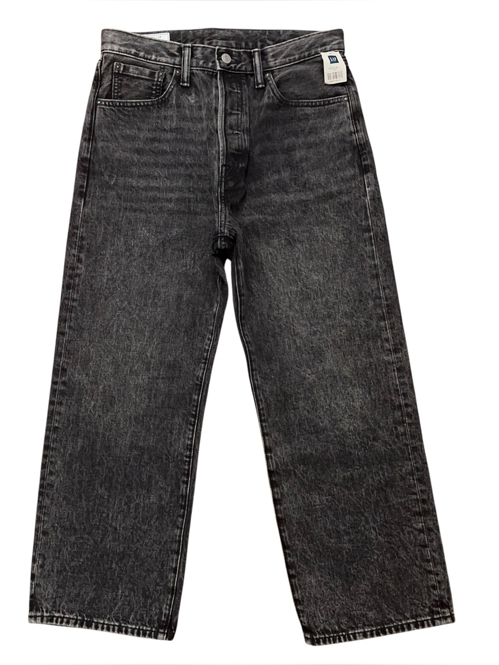 Gap 90s Loose Denim Jeans Mens 30x28 Baggy Fit Button Fly Gray Acid Wash NEW
